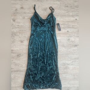 Lulus Floral Velvet Dress NWT